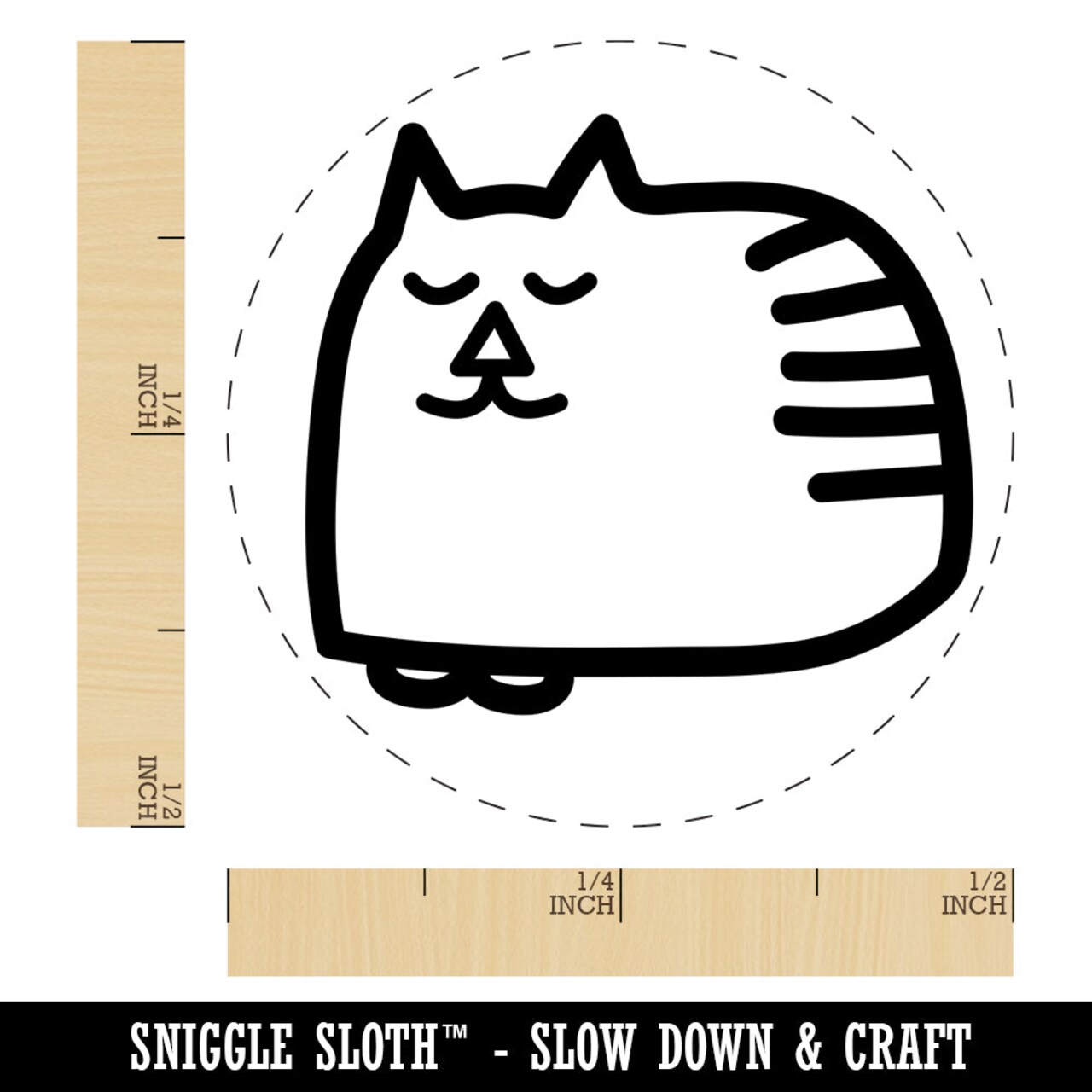Cat Sleeping Doodle Self-Inking Rubber Stamp for Stamping Crafting Planners